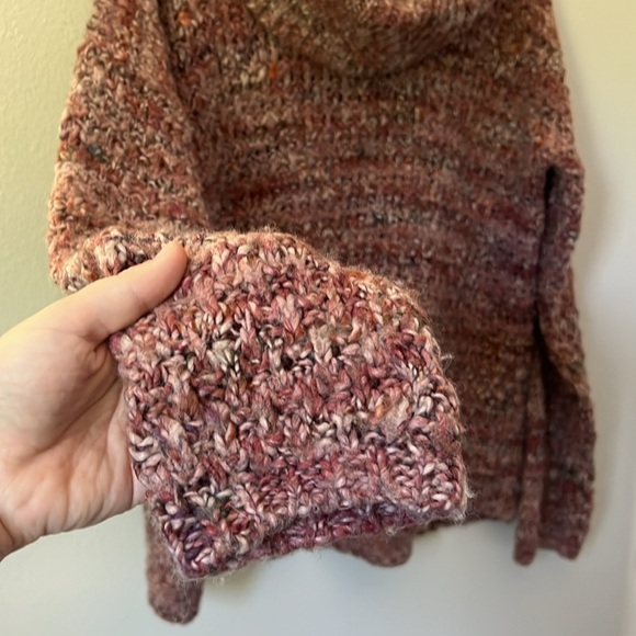Anthropologie Elsamanda Slouchy Chunk Knit Turtleneck Sweater Large Spice - Picture 7 of 12